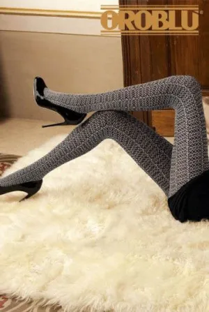 Oroblu Elise Geometric Opaque Pattern Tights