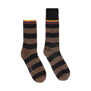 PAUL SMITH Fleck Stripped Ribbed Socks - Brown