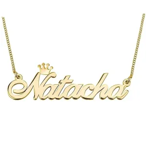 Personalized Women’s 925 Sterling Necklace with Engrave Nameplate Pendant, 3 Color Options, Classic Gift for Women