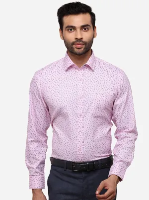 Pink & Blue Printed Regular Fit Formal Shirt | Greenfibre