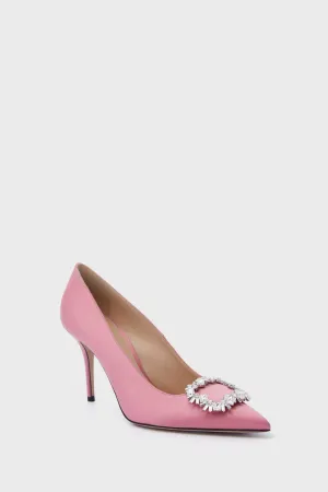 Pink Sofia Satin Heels