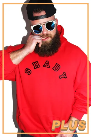 PLUS: Shady Long Sleeve Hoodie-Red
