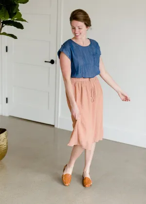 Polka Dot Crepe Midi Skirt - FINAL SALE