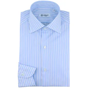 Poplin Semi Spread Shirt - Blue / White - Ticking Stripe