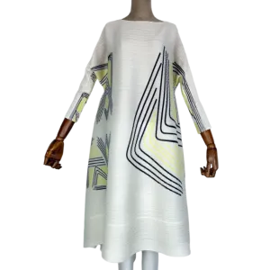 Pre Order: Chic Geometric Pleated Dress - WINI