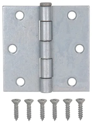 ProSource LR-044-PS Utility Hinge, Steel, Galvanized, Removable Pin, 180 deg Range of Motion, Full Mortise Mounting :CD: QUANTITY: 1