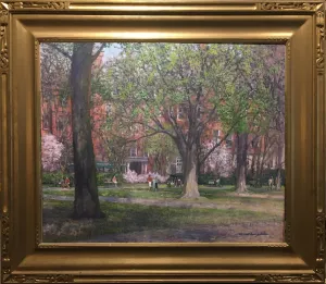 "Boston Public Garden" by Jonathan Hotz - New England Impressionist Boston Cityscape Painting
