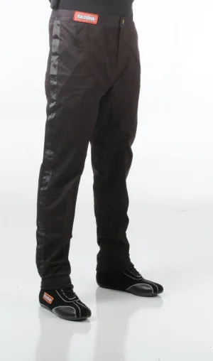 RaceQuip Single Layer Fire Suit Pants - Black - Kids 2XL - 1970097