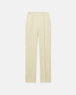 Ratana - Crinkled-Satin Slim-Leg Pants - Green Tea