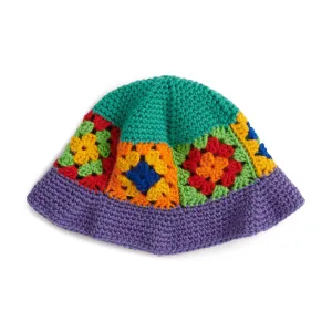 Red Heart 50G Crochet Rainbow Granny Bucket Hat