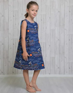 Reversible Girl's A-Line Dress Sewing Pattern, Emporia Patterns