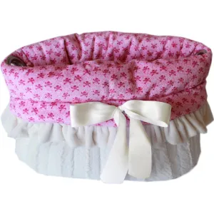Reversible Snuggle Bug Dog Carrier Light Pink Skulls