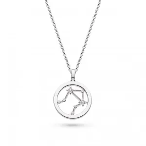 Revival Céleste Constellation Zirconia Rhodium Plated Libra 18" Necklace 90471LIB