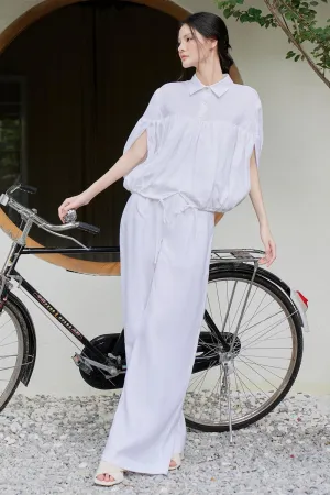 Rina Straight Wide Leg Linen Floor Length Pants