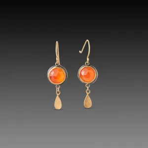 Rose Cut Carnelian Earrings