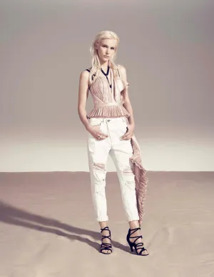 Sass & Bide Cropped Distressed Jeans