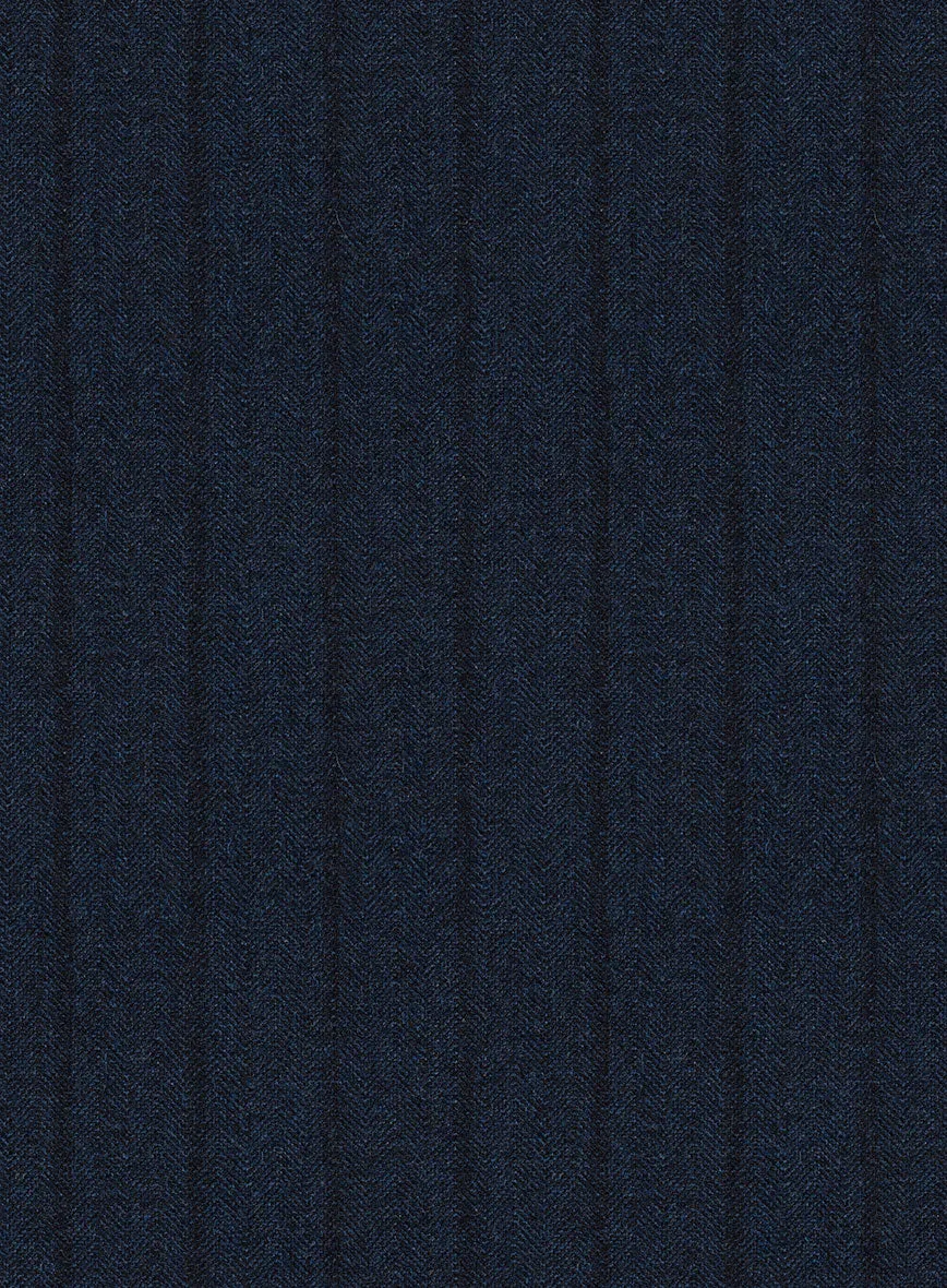Scabal Sapphire Chalkstripe Blue Wool Jacket