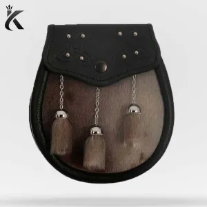 Semi Dress Studded Celtic Embossed Seal Skin Kilt Sporran - The Ultimate in Durability