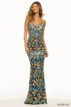 SHERRI HILL 56080: Strapless Beaded Dress with Sweetheart Neckline