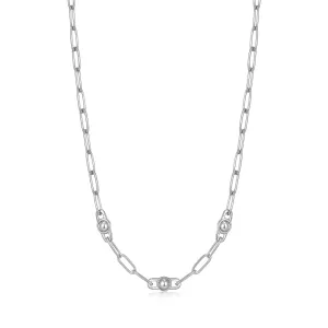Silver Orb Link Chunky Chain Necklace