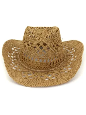 Simple Chic Tan Straw Cowboy Hat