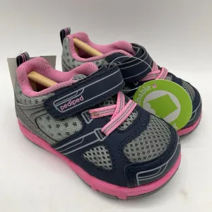 Size 5: Pediped Mars/NAVY PINK SPORT SNEAKERS Velcro Shoes NEW