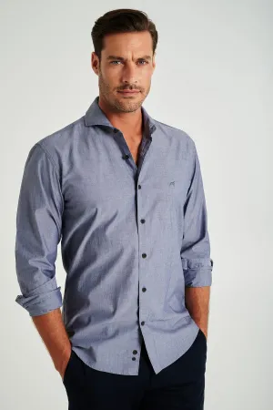 Slim fit melange casual shirt