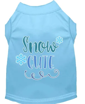 Snow Cute Screen Print Dog Shirt Baby Blue Med