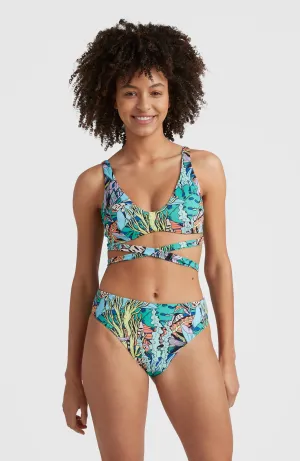 Sofie - Love Longline Triangle Bikini Set | Blue Comic Seaweed