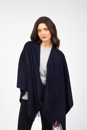 Solid Lambswool Wrap - Dark Navy