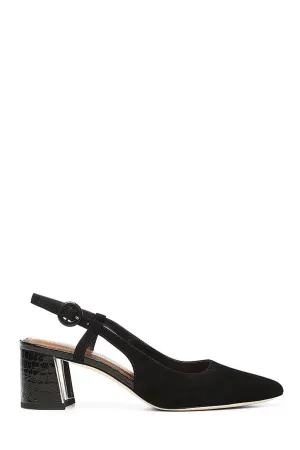 Song Croc Heel - Black Suede