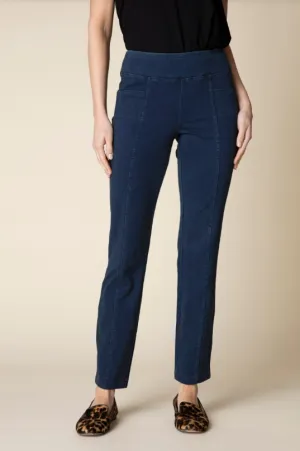 Stone Wash Cotton Span Seamed Pocket Pant - Denim