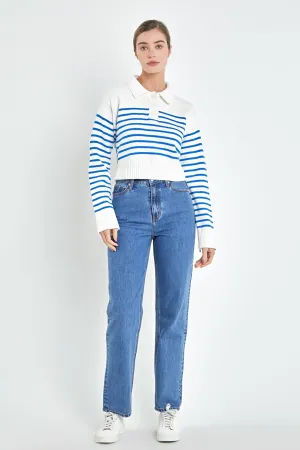 Stripe Knit Long Sleeve Top