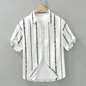 Striped Casual Turn-Down Collar Shirt