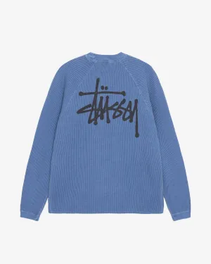 Stüssy - Men's Raglan Thermal Long Sleeve Crew - (Blue)
