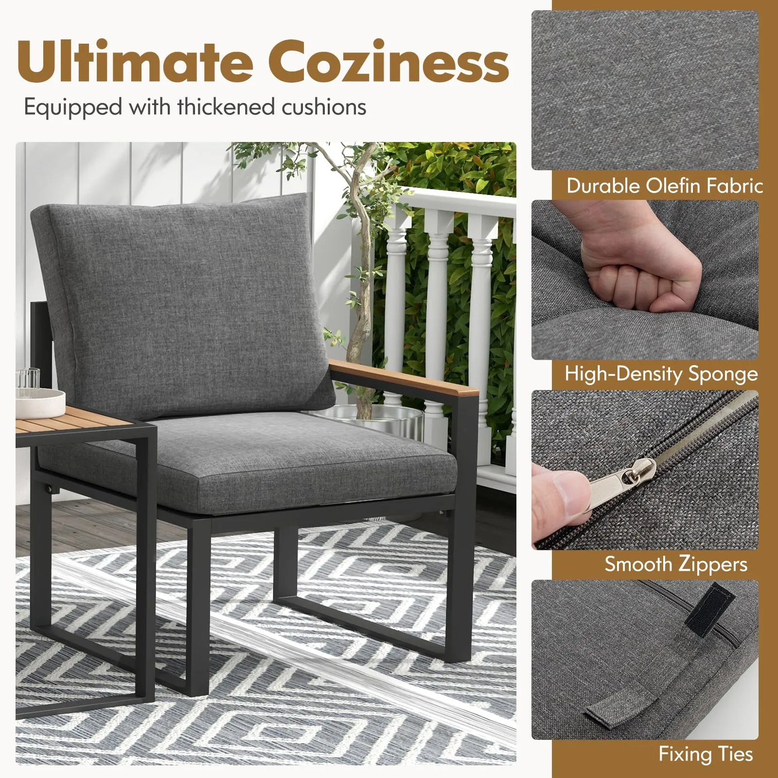 Tangkula 5 Pieces Patio Furniture Set