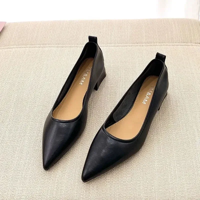 TAVIMART  -  Ladies Pumps Pointed Toe With Medium Heels Women's Shoes Korean Style Luxury Quick Delivery Non Slip Hot Trendy And Low Price