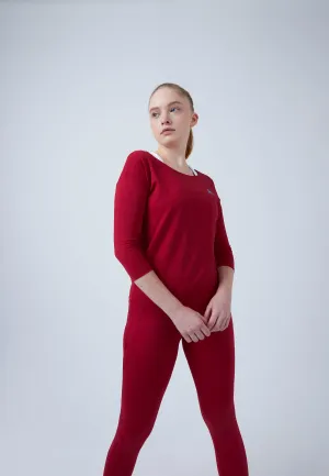 Tennis 3/4 Loose Fit Shirt, burgundy red
