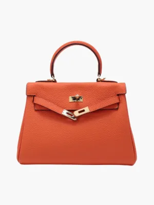 The Abby | Luxury Orange Leather Handbag – Bold & Elegant