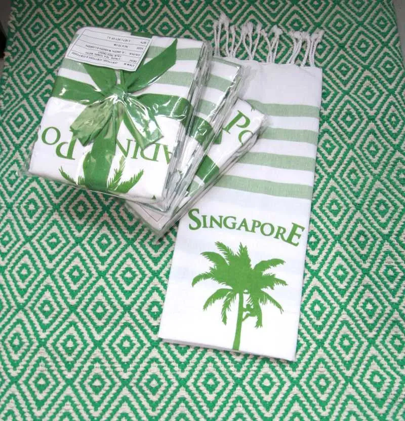 The original palm tree tea towel - set of 2 in orange