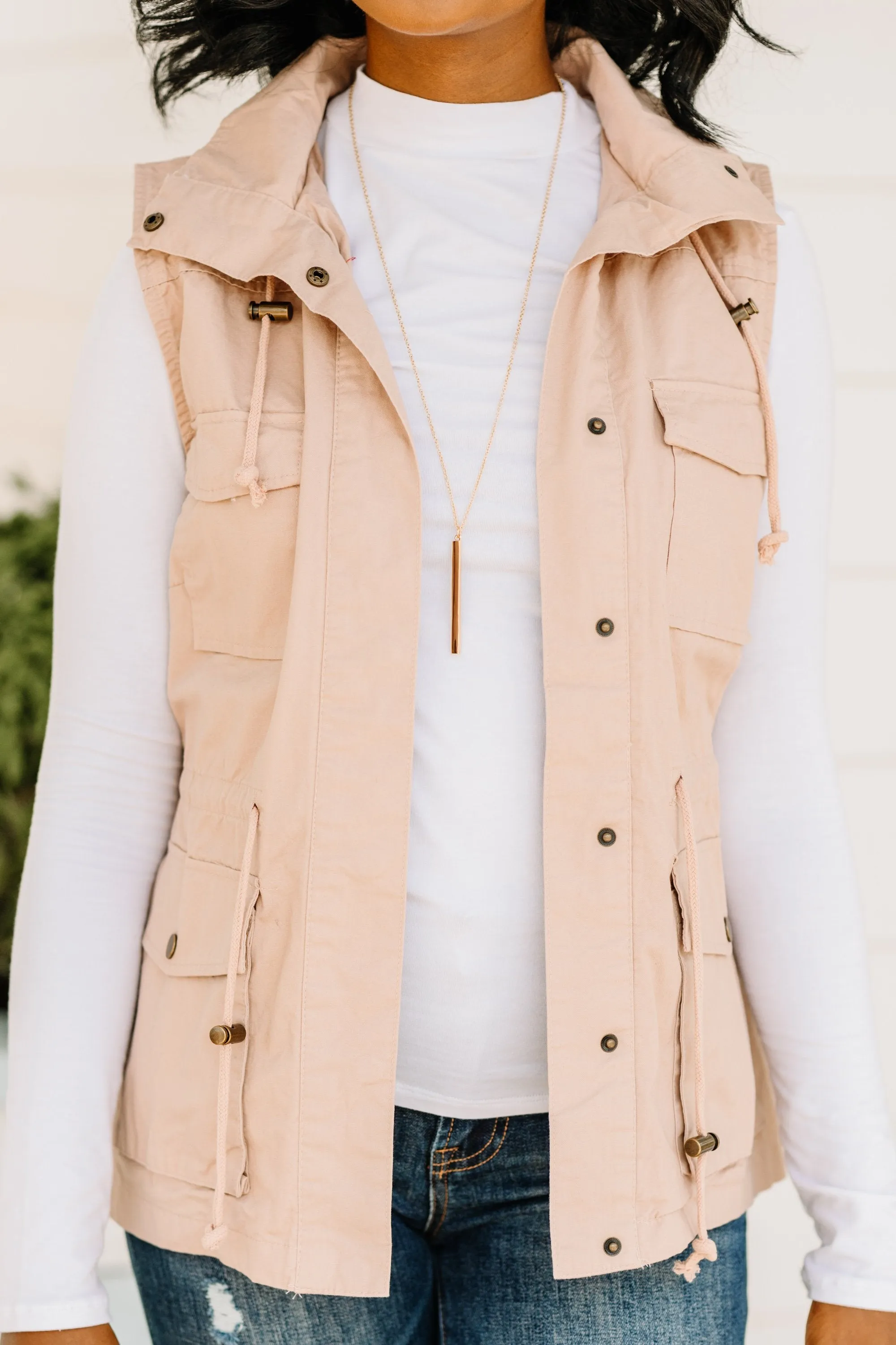 The Time Is Now Blush Pink Utility Vest