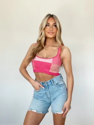 Tickled Pink Checkered Tank