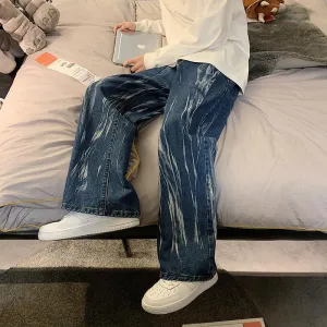 Tie-dye loose wide-leg straight-leg pants trendy casual trousers