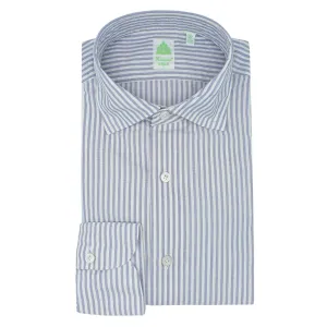 Tokyo slim fit striped shirt blue seersucker fabric