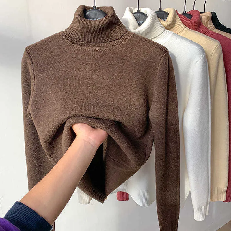 Turtle Neck Winter Sweater Women Elegant Thick Warm Female Knitted Pullover Loose Basic Knitwear | Brodtica.com