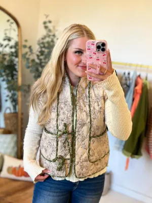 Valerie Floral Print Quilted Vest *FINAL SALE*