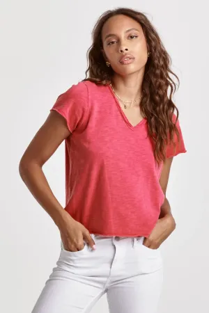 Vanya Short Sleeve Slub Tee - Magenta