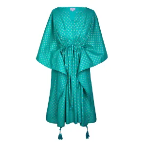 Victoria Turquoise Midi Kaftan Dress Final Sale
