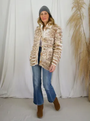 Vintage Popcorn Knit Cardigan Sweater