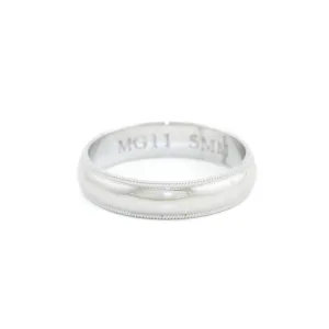 White Gold  Milgrain-Edge Comfort Fit Band